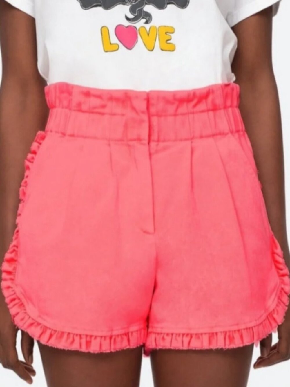 SEA New York Pink Ruffle Denim Shorts Sz O MSRP $275